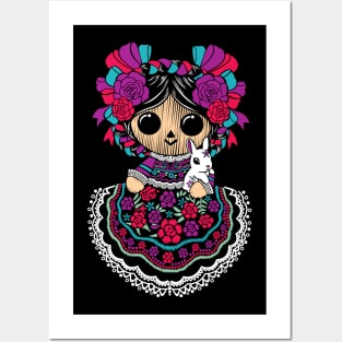 Cute Lele Mexican Doll Embroidery Effect Mex Art Posters and Art